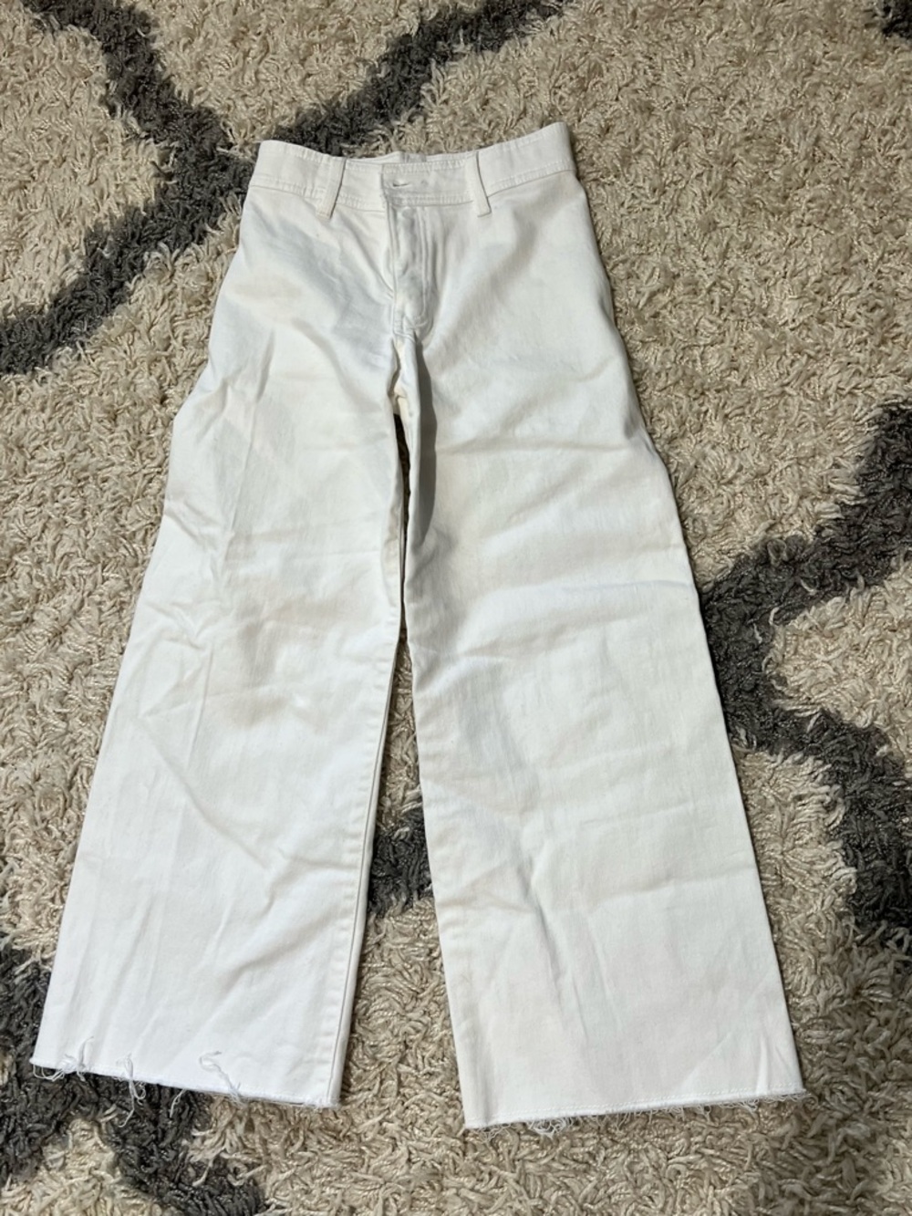 Zara Girls White Wide-Leg High-Rise jeans size 8